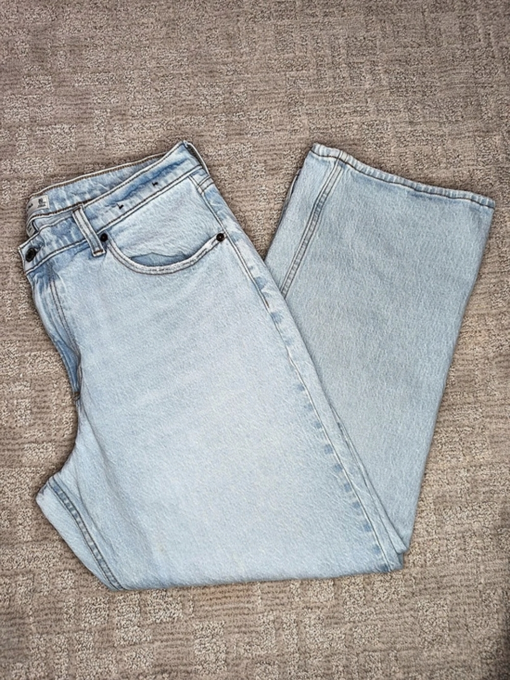 Abercrombie & Fitch Curve Love 90s Straight Baggy Jeans Light Denim Women 30 EUC